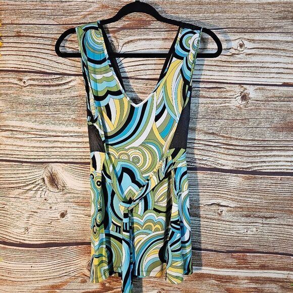 Miss Bisou top women's medium sleeveless multicolored pre-owned - Picture 2 of 5